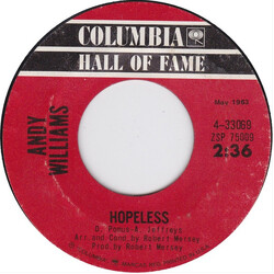 Andy Williams Can't Get Used To Losing You / Hopeless USED VINYL 7INCH 45 RPM SINGLE REISSUE