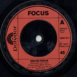 Focus (2) Hocus Pocus USED VINYL 7INCH 45 RPM