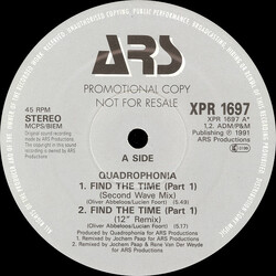Quadrophonia Find The Time (Part 1) USED VINYL 12INCH PROMO