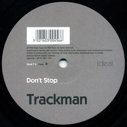 Trackman Don't Stop USED VINYL 12INCH 33 S RPM