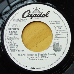 Maze Featuring Frankie Beverly Running Away Vinyl 7" USED