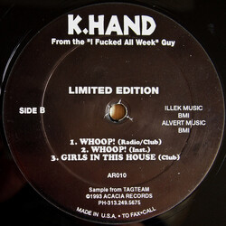 Kelli Hand From The "I Fucked All Week" Guy VINYL 12" USED
