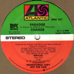 Change Paradise USED VINYL 12INCH 33 S RPM PROMO STEREO