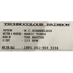 Manic Tunes Technocolour Rainbow USED VINYL 12INCH WHITE LABEL