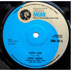 Donny Osmond Puppy Love USED VINYL 7INCH 45 RPM SINGLE