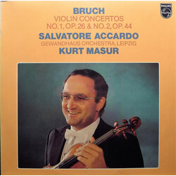 Max Bruch / Salvatore Accardo / Gewandhausorchester Leipzig / Kurt Masur Violin Concertos No. 1, Op. 26 & No. 2, Op. 44 Vinyl LP USED