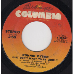 Ronnie Dyson Just Don't Want To Be Lonely / Point Of No Return USED VINYL 7INCH 45 RPM