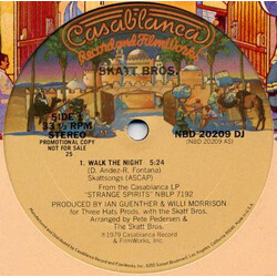 Skatt Bros. Walk The Night USED VINYL 12INCH 33 S RPM SINGLE PROMO