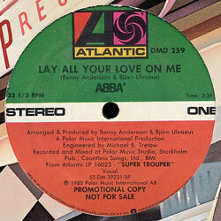 ABBA Lay All Your Love On Me USED VINYL 12INCH 33 S RPM PROMO