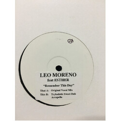 Leo Moreno / Esther Wagenaar Remember This Day USED VINYL 12INCH 33 S RPM LIMITED EDITION WHITE LABEL