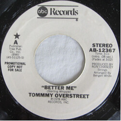 Tommy Overstreet Better Me USED VINYL 7INCH 45 RPM SINGLE PROMO STYRENE STEREO
