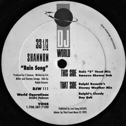 Shannon Rain Song USED VINYL 12INCH 33 S RPM