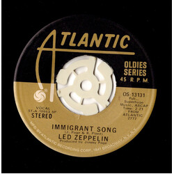 Led Zeppelin Immigrant Song USED VINYL 7INCH 45 RPM SINGLE REISSUE