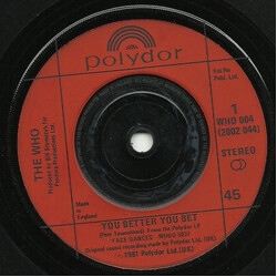 The Who You Better You Bet USED VINYL 7INCH SINGLE 45 RPM