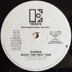 Gamma (5) Right The First Time Vinyl 12" USED