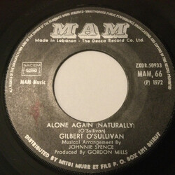Gilbert O'Sullivan Alone Again ( Naturally ) / Save It USED VINYL 7INCH 45 RPM SINGLE