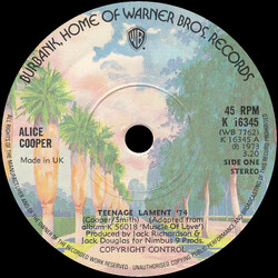 Alice Cooper Teenage Lament '74 USED VINYL 7INCH SINGLE 45 RPM