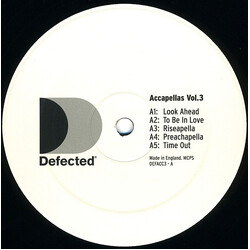Various Defected Accapellas Vol.3 USED VINYL 12INCH 33 S RPM LIMITED EDITION