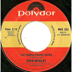 Sheb Wooley The Purple People Eater / I Can't Believe You're Mine USED VINYL 7INCH 45 RPM SINGLE REISSUE STEREO