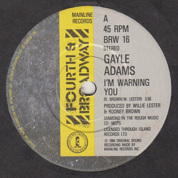 Gayle Adams I'm Warning You USED VINYL 7INCH 45 RPM