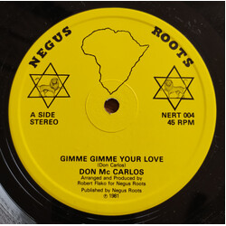 Don Carlos (2) / Papa Tullo Gimme Gimme Your Love / Gimme More Love USED VINYL 12INCH 45 RPM