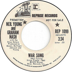 Neil Young / Graham Nash / The Stray Gators War Song / The Needle And The Damage Done USED VINYL 7INCH 45 RPM SINGLE PROMO