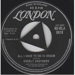 Everly Brothers All I Have To Do Is Dream / Claudette VINYL 7" USED