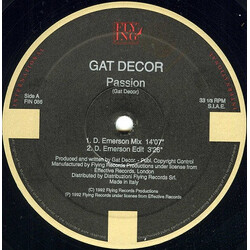 Gat Decor Passion USED VINYL 12INCH 33 S RPM REISSUE
