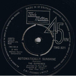 The Supremes Automatically Sunshine VINYL 7" USED