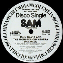 John Davis & The Monster Orchestra Love Magic / Holler VINYL 12" USED