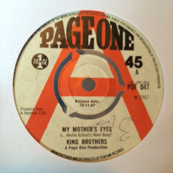 The King Brothers My Mother's Eyes USED VINYL 7INCH 45 RPM PROMO