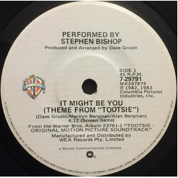 Stephen Bishop / Dave Grusin It Might Be You (Theme From "Tootsie") USED VINYL 7INCH SINGLE