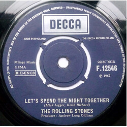 The Rolling Stones Let's Spend The Night Together USED VINYL 7INCH 45 RPM SINGLE