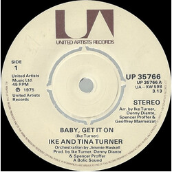 Ike & Tina Turner Baby, Get It On USED VINYL 7INCH 45 RPM SINGLE