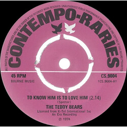 The Teddy Bears / Jewel Akens To Know Him Is To Love Him / The Birds And The Bees USED VINYL 7INCH 45 RPM
