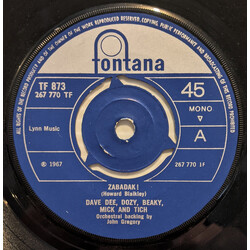 Dave Dee, Dozy, Beaky, Mick & Tich Zabadak ! USED VINYL 7INCH 45 RPM MONO SINGLE