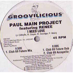 Paul Main Project / Renee Geyer I Need Love USED VINYL 12INCH 45 RPM