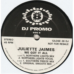 Juliette Jaimes We Got It All USED VINYL 12INCH 45 RPM PROMO STEREO