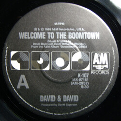 David + David Welcome To The Boomtown USED VINYL 7INCH 45 RPM SINGLE