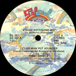 First Choice Let No Man Put Asunder USED VINYL 12INCH 33 S RPM SINGLE STEREO