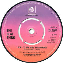 The Real Thing You To Me Are Everything VINYL 7" USED