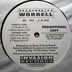 Bernie Worrell B.W. Jam USED VINYL 12INCH 33 S RPM PROMO