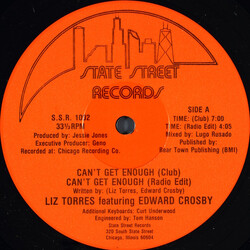 Liz Torres / Edward Crosby Can't Get Enough USED VINYL 12INCH 33 S RPM