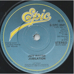 Jeff Wayne Jubilation USED VINYL 7INCH 45 RPM STEREO