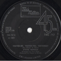 Stevie Wonder Yester-Me, Yester-You, Yesterday / I'd Be A Fool Right Now USED VINYL 7INCH 45 RPM SINGLE
