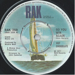 Hot Chocolate So You Win Again VINYL 7" USED