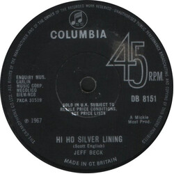 Jeff Beck Hi Ho Silver Lining USED VINYL 7INCH 45 RPM SINGLE