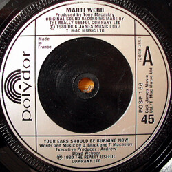 Marti Webb Your Ears Should Be Burning Now USED VINYL 7INCH 45 RPM