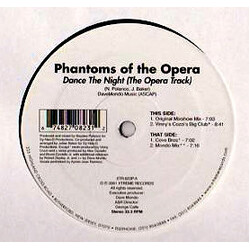 Phantoms Of The Opera Dance The Night (The Opera Track) USED VINYL 12INCH 33 S RPM STEREO
