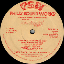 Montana Sextet Who Needs Enemies (With A Friend Like You) / Friendly Vibes VINYL 12" USED